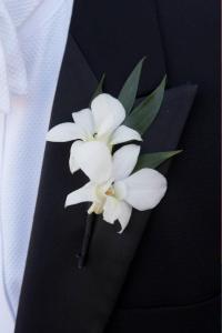 White Orchid Boutonniere