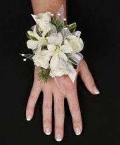 White Dazzle Wrist Corsage