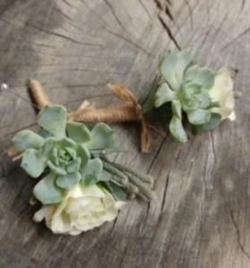 Succulent Corsage and Boutonniere set