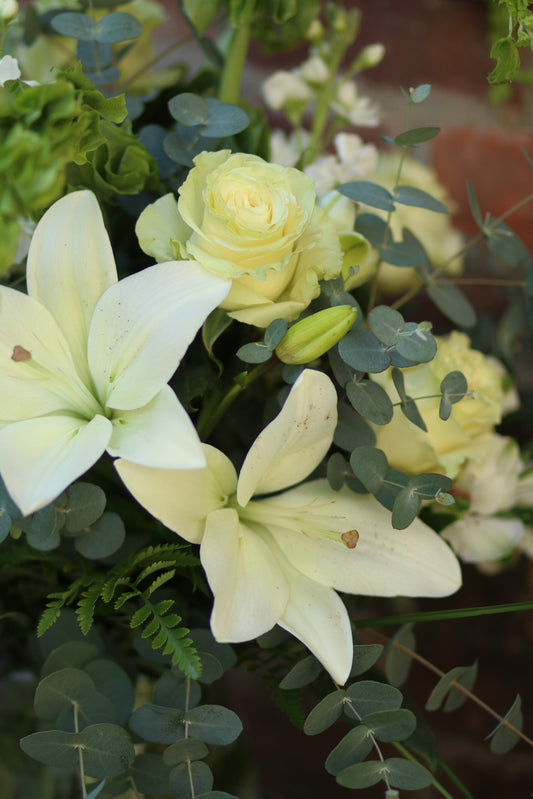 Creams and Greens- Florist Designed Presentation Bouquet